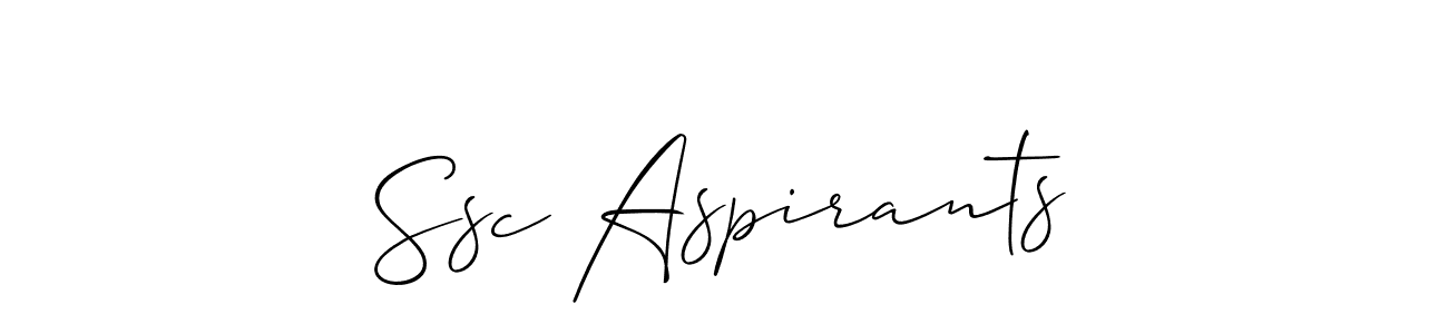 Also we have Ssc Aspirants name is the best signature style. Create professional handwritten signature collection using Allison_Script autograph style. Ssc Aspirants signature style 2 images and pictures png
