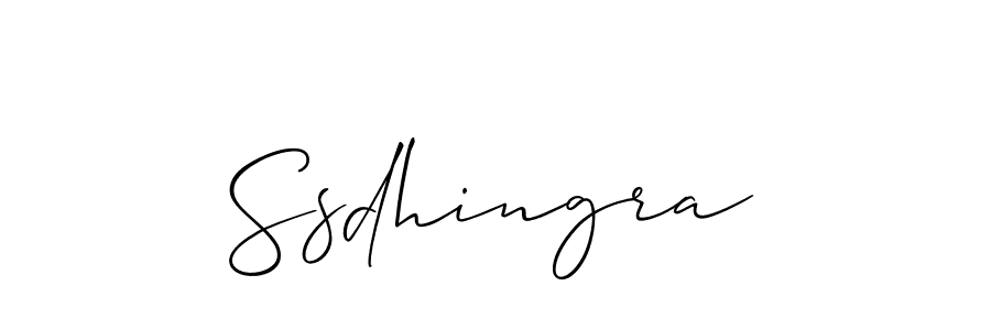 How to make Ssdhingra signature? Allison_Script is a professional autograph style. Create handwritten signature for Ssdhingra name. Ssdhingra signature style 2 images and pictures png