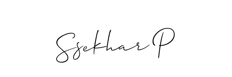 Create a beautiful signature design for name Ssekhar P. With this signature (Allison_Script) fonts, you can make a handwritten signature for free. Ssekhar P signature style 2 images and pictures png