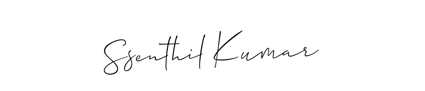 You should practise on your own different ways (Allison_Script) to write your name (Ssenthil Kumar) in signature. don't let someone else do it for you. Ssenthil Kumar signature style 2 images and pictures png