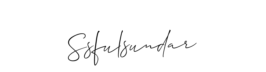 How to make Ssfulsundar name signature. Use Allison_Script style for creating short signs online. This is the latest handwritten sign. Ssfulsundar signature style 2 images and pictures png