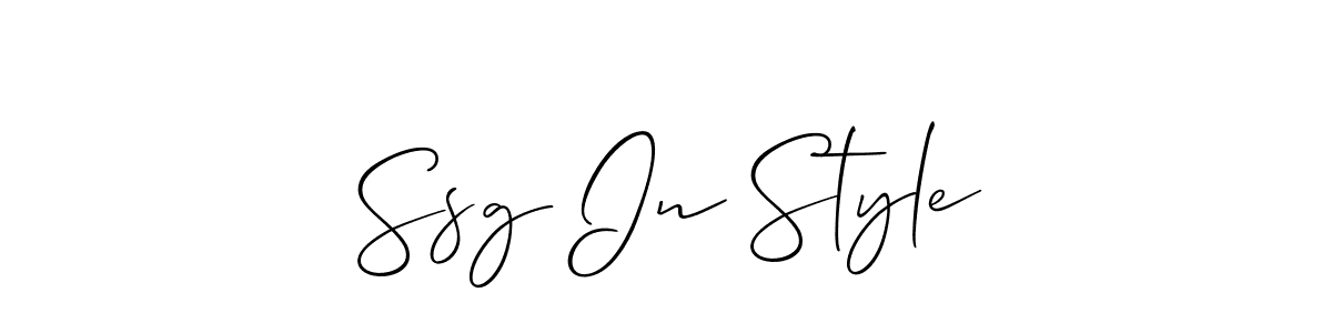 Allison_Script is a professional signature style that is perfect for those who want to add a touch of class to their signature. It is also a great choice for those who want to make their signature more unique. Get Ssg In Style name to fancy signature for free. Ssg In Style signature style 2 images and pictures png