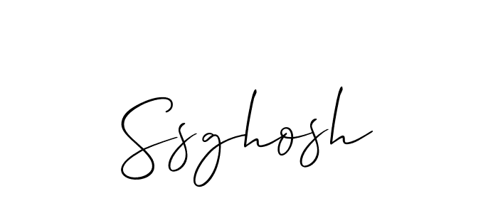 Use a signature maker to create a handwritten signature online. With this signature software, you can design (Allison_Script) your own signature for name Ssghosh. Ssghosh signature style 2 images and pictures png