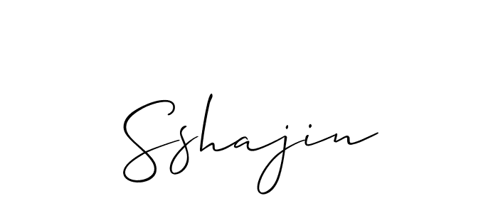 The best way (Allison_Script) to make a short signature is to pick only two or three words in your name. The name Sshajin include a total of six letters. For converting this name. Sshajin signature style 2 images and pictures png