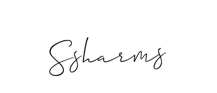 Make a beautiful signature design for name Ssharms. With this signature (Allison_Script) style, you can create a handwritten signature for free. Ssharms signature style 2 images and pictures png