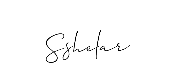 The best way (Allison_Script) to make a short signature is to pick only two or three words in your name. The name Sshelar include a total of six letters. For converting this name. Sshelar signature style 2 images and pictures png