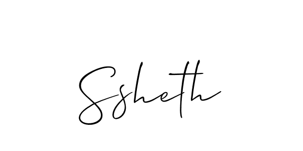 The best way (Allison_Script) to make a short signature is to pick only two or three words in your name. The name Ssheth include a total of six letters. For converting this name. Ssheth signature style 2 images and pictures png