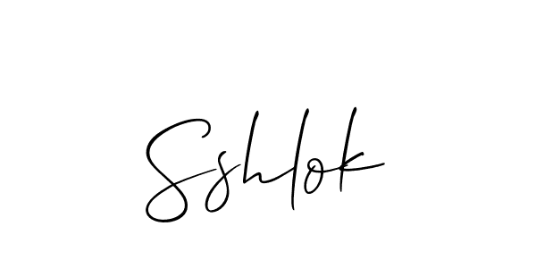 Allison_Script is a professional signature style that is perfect for those who want to add a touch of class to their signature. It is also a great choice for those who want to make their signature more unique. Get Sshlok name to fancy signature for free. Sshlok signature style 2 images and pictures png