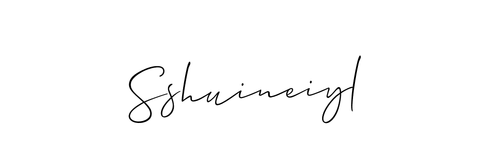 Allison_Script is a professional signature style that is perfect for those who want to add a touch of class to their signature. It is also a great choice for those who want to make their signature more unique. Get Sshuineiyl name to fancy signature for free. Sshuineiyl signature style 2 images and pictures png