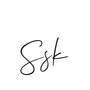 Design your own signature with our free online signature maker. With this signature software, you can create a handwritten (Allison_Script) signature for name Ssk. Ssk signature style 2 images and pictures png