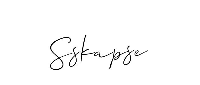 Use a signature maker to create a handwritten signature online. With this signature software, you can design (Allison_Script) your own signature for name Sskapse. Sskapse signature style 2 images and pictures png