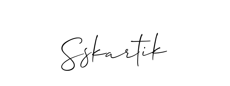 How to make Sskartik signature? Allison_Script is a professional autograph style. Create handwritten signature for Sskartik name. Sskartik signature style 2 images and pictures png