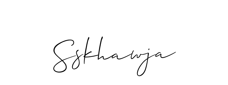 The best way (Allison_Script) to make a short signature is to pick only two or three words in your name. The name Sskhawja include a total of six letters. For converting this name. Sskhawja signature style 2 images and pictures png