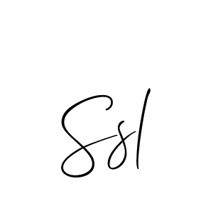 Make a beautiful signature design for name Ssl. With this signature (Allison_Script) style, you can create a handwritten signature for free. Ssl signature style 2 images and pictures png