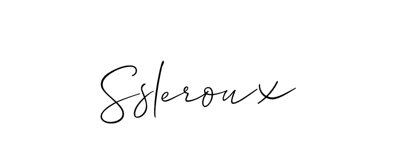 Make a beautiful signature design for name Ssleroux. With this signature (Allison_Script) style, you can create a handwritten signature for free. Ssleroux signature style 2 images and pictures png