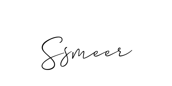 Use a signature maker to create a handwritten signature online. With this signature software, you can design (Allison_Script) your own signature for name Ssmeer. Ssmeer signature style 2 images and pictures png