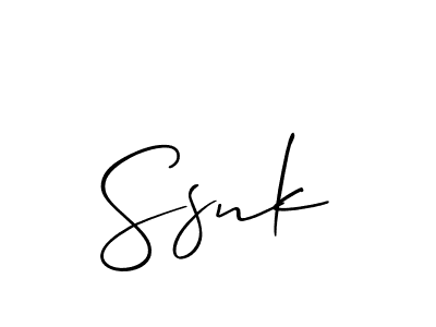 Use a signature maker to create a handwritten signature online. With this signature software, you can design (Allison_Script) your own signature for name Ssnk. Ssnk signature style 2 images and pictures png