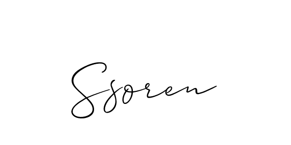 Use a signature maker to create a handwritten signature online. With this signature software, you can design (Allison_Script) your own signature for name Ssoren. Ssoren signature style 2 images and pictures png