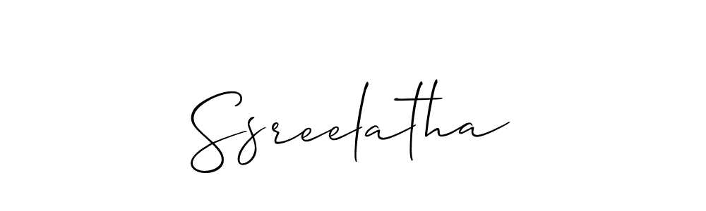 Use a signature maker to create a handwritten signature online. With this signature software, you can design (Allison_Script) your own signature for name Ssreelatha. Ssreelatha signature style 2 images and pictures png