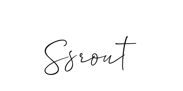 The best way (Allison_Script) to make a short signature is to pick only two or three words in your name. The name Ssrout include a total of six letters. For converting this name. Ssrout signature style 2 images and pictures png