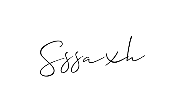 Use a signature maker to create a handwritten signature online. With this signature software, you can design (Allison_Script) your own signature for name Sssaxh. Sssaxh signature style 2 images and pictures png