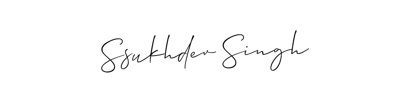 How to make Ssukhdev Singh name signature. Use Allison_Script style for creating short signs online. This is the latest handwritten sign. Ssukhdev Singh signature style 2 images and pictures png