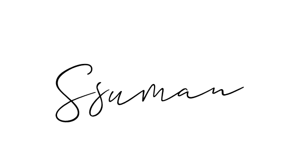 Design your own signature with our free online signature maker. With this signature software, you can create a handwritten (Allison_Script) signature for name Ssuman. Ssuman signature style 2 images and pictures png