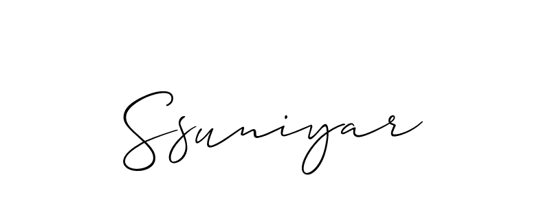 The best way (Allison_Script) to make a short signature is to pick only two or three words in your name. The name Ssuniyar include a total of six letters. For converting this name. Ssuniyar signature style 2 images and pictures png