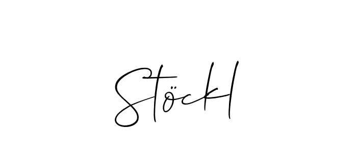 Create a beautiful signature design for name Stöckl. With this signature (Allison_Script) fonts, you can make a handwritten signature for free. Stöckl signature style 2 images and pictures png