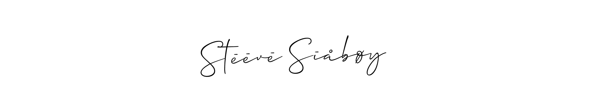 Make a beautiful signature design for name Stēēvē Sīåbøy. With this signature (Allison_Script) style, you can create a handwritten signature for free. Stēēvē Sīåbøy signature style 2 images and pictures png