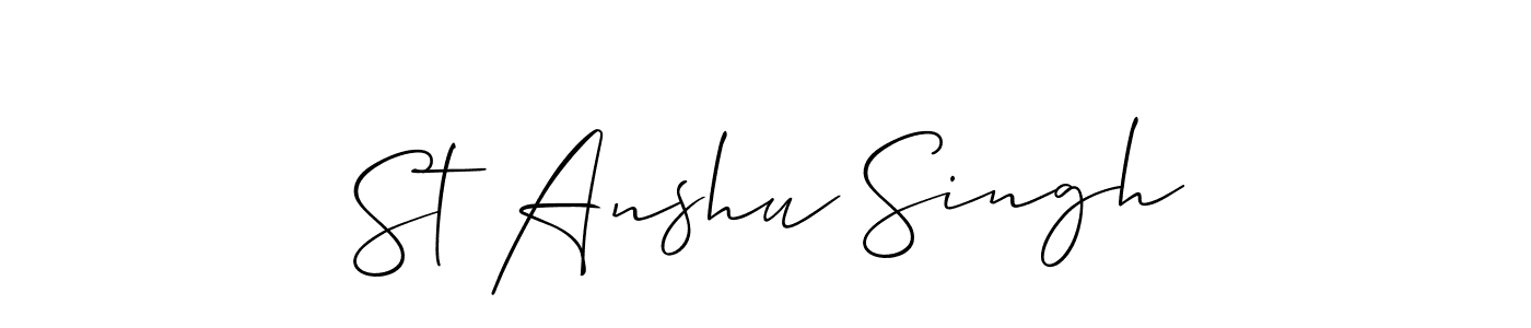 You can use this online signature creator to create a handwritten signature for the name St Anshu Singh. This is the best online autograph maker. St Anshu Singh signature style 2 images and pictures png