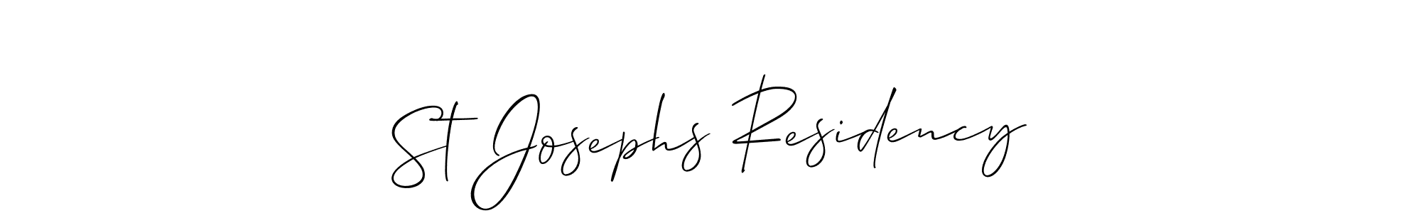 Design your own signature with our free online signature maker. With this signature software, you can create a handwritten (Allison_Script) signature for name St Josephs Residency. St Josephs Residency signature style 2 images and pictures png