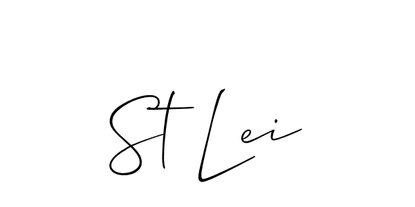 Also we have St Lei name is the best signature style. Create professional handwritten signature collection using Allison_Script autograph style. St Lei signature style 2 images and pictures png