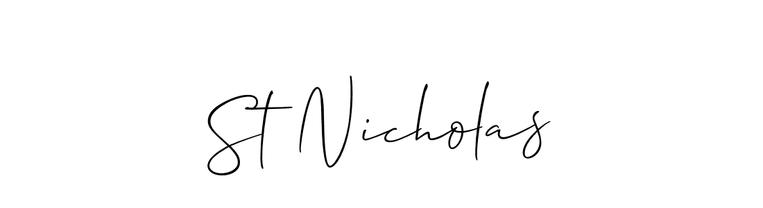 How to make St Nicholas signature? Allison_Script is a professional autograph style. Create handwritten signature for St Nicholas name. St Nicholas signature style 2 images and pictures png