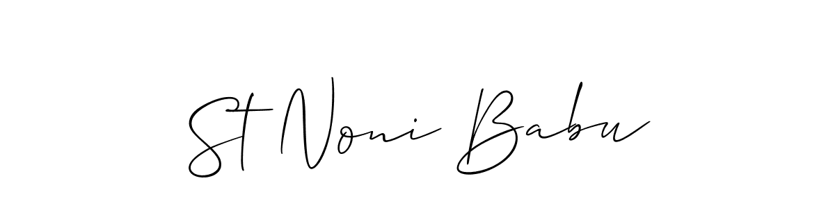 How to make St Noni Babu name signature. Use Allison_Script style for creating short signs online. This is the latest handwritten sign. St Noni Babu signature style 2 images and pictures png