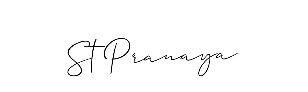 Also You can easily find your signature by using the search form. We will create St Pranaya name handwritten signature images for you free of cost using Allison_Script sign style. St Pranaya signature style 2 images and pictures png