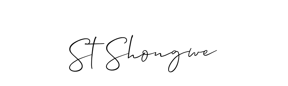 It looks lik you need a new signature style for name St Shongwe. Design unique handwritten (Allison_Script) signature with our free signature maker in just a few clicks. St Shongwe signature style 2 images and pictures png