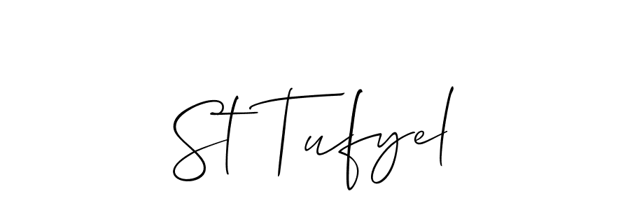 How to Draw St Tufyel signature style? Allison_Script is a latest design signature styles for name St Tufyel. St Tufyel signature style 2 images and pictures png
