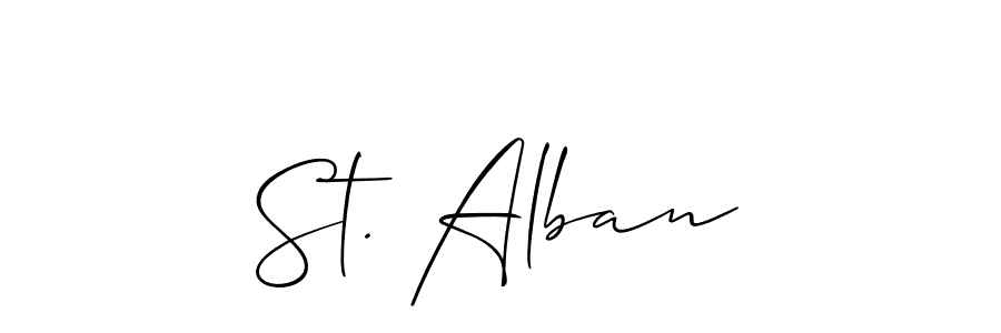 Make a short St. Alban signature style. Manage your documents anywhere anytime using Allison_Script. Create and add eSignatures, submit forms, share and send files easily. St. Alban signature style 2 images and pictures png