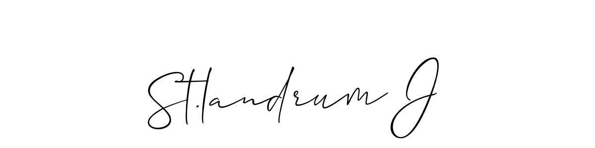 How to Draw St.landrum J signature style? Allison_Script is a latest design signature styles for name St.landrum J. St.landrum J signature style 2 images and pictures png