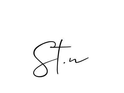 Similarly Allison_Script is the best handwritten signature design. Signature creator online .You can use it as an online autograph creator for name St.n. St.n signature style 2 images and pictures png