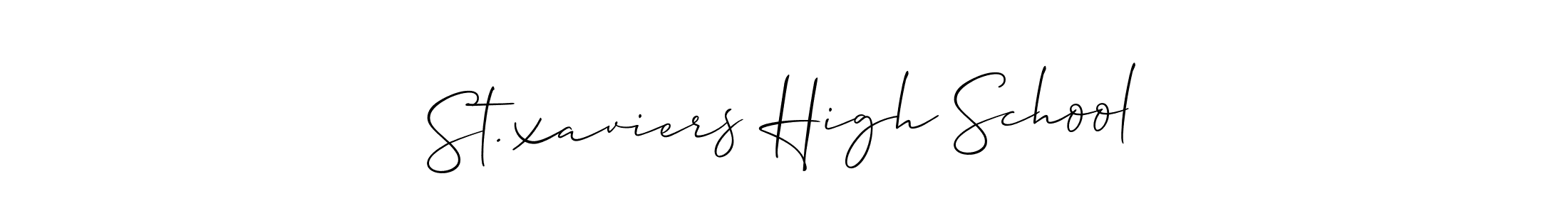 Allison_Script is a professional signature style that is perfect for those who want to add a touch of class to their signature. It is also a great choice for those who want to make their signature more unique. Get St.xaviers High School name to fancy signature for free. St.xaviers High School signature style 2 images and pictures png