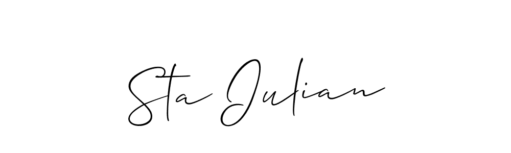 Allison_Script is a professional signature style that is perfect for those who want to add a touch of class to their signature. It is also a great choice for those who want to make their signature more unique. Get Sta Iulian name to fancy signature for free. Sta Iulian signature style 2 images and pictures png