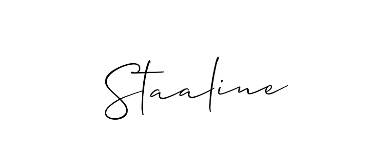 Use a signature maker to create a handwritten signature online. With this signature software, you can design (Allison_Script) your own signature for name Staaline. Staaline signature style 2 images and pictures png