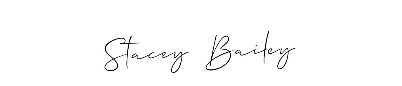 The best way (Allison_Script) to make a short signature is to pick only two or three words in your name. The name Stacey  Bailey include a total of six letters. For converting this name. Stacey  Bailey signature style 2 images and pictures png