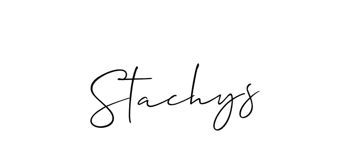 Use a signature maker to create a handwritten signature online. With this signature software, you can design (Allison_Script) your own signature for name Stachys. Stachys signature style 2 images and pictures png