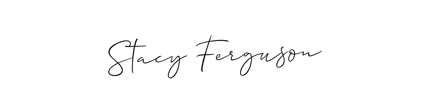 You should practise on your own different ways (Allison_Script) to write your name (Stacy Ferguson) in signature. don't let someone else do it for you. Stacy Ferguson signature style 2 images and pictures png