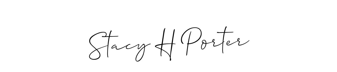 Also You can easily find your signature by using the search form. We will create Stacy H Porter name handwritten signature images for you free of cost using Allison_Script sign style. Stacy H Porter signature style 2 images and pictures png