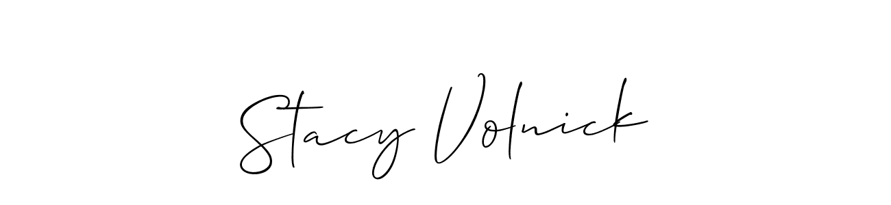 Create a beautiful signature design for name Stacy Volnick. With this signature (Allison_Script) fonts, you can make a handwritten signature for free. Stacy Volnick signature style 2 images and pictures png