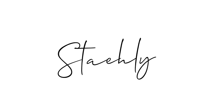 Make a short Staehly signature style. Manage your documents anywhere anytime using Allison_Script. Create and add eSignatures, submit forms, share and send files easily. Staehly signature style 2 images and pictures png